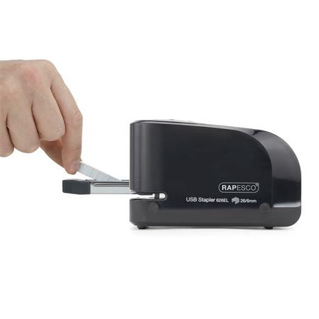 Zošívačka, 26/6, 15 listov, elektrická, s USB nabíjačkou, RAPESCO "626EL", čierna 5