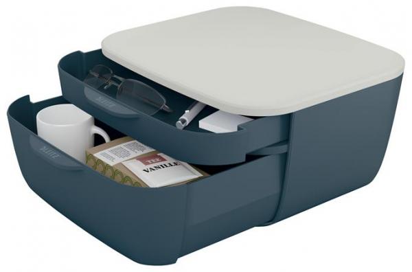 Zásuvkový box, plastový, 2 zásuvky, LEITZ "Cosy", zamatová sivá 2