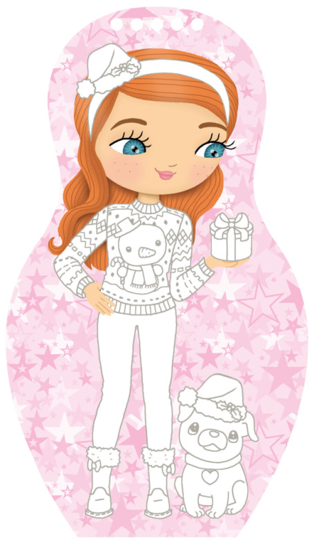 Obliekame bábiky VIANOCE – Maľovanky 3