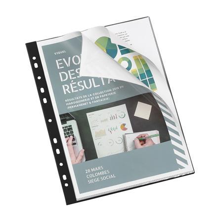 Prezentačná doska, 20 vreciek, A4, VIQUEL, čierna