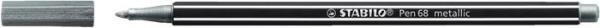 Popisovač, 1,4 mm, STABILO "Pen 68 metallic", strieborná 2