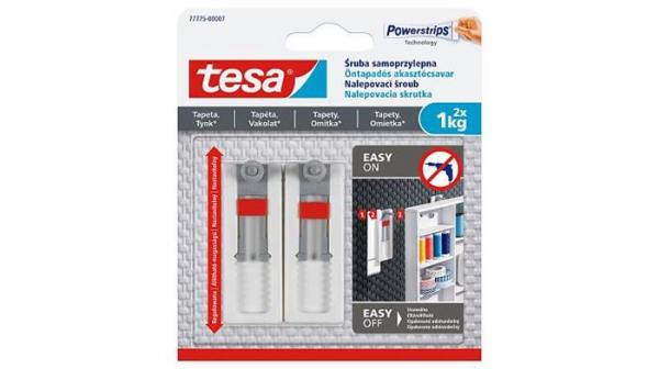 Nastaviteľná nalepovacia skrutka na tapety a omietku, TESA "Powerstrips®" 1