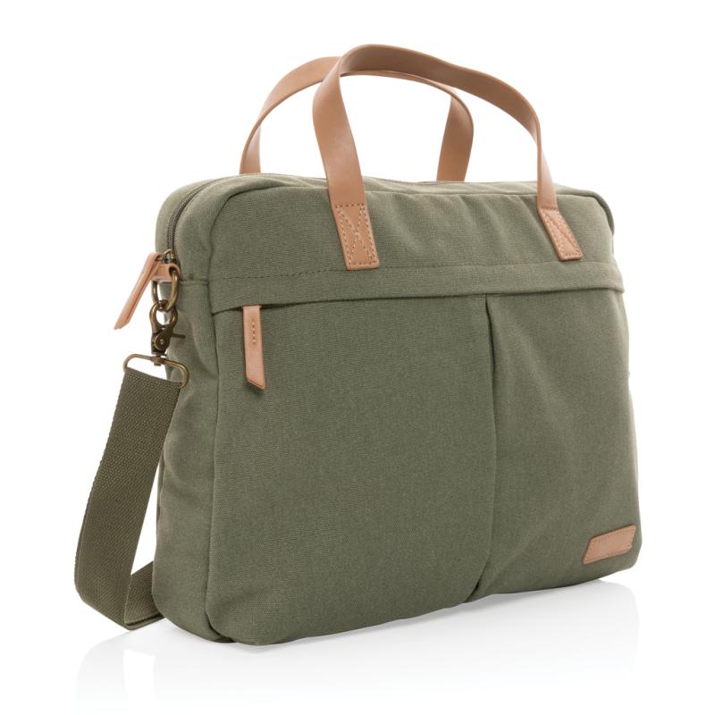 Batoh na notebook Impact z 16 oz. recykl. canvas AWARE™ zelená 6