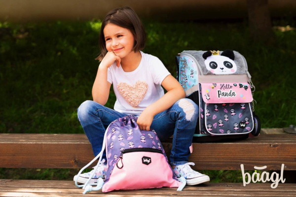 BAAGL SADA 5 Zippy Panda: aktovka, peračník, vrecko, zástera, peňaženka 11