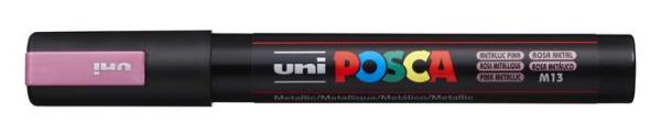 Dekoračný popisovač, 1,8-2,5 mm, UNI "Posca PC-5M", metalická ružová 1