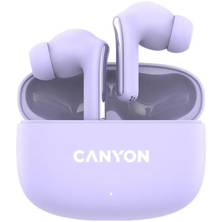 Slúchadlá, TWS bezdrôtové, Bluetooth 5.4, CANYON "OnGo 9", fialové 1
