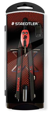 Kružidlo, precízne, 3-dielne, STAEDTLER "Norix® 555", červené 2