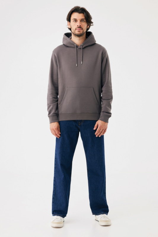 IQONIQ Joshua Unisex mikina s kapucňou z rec. bavlny antracitová S 11
