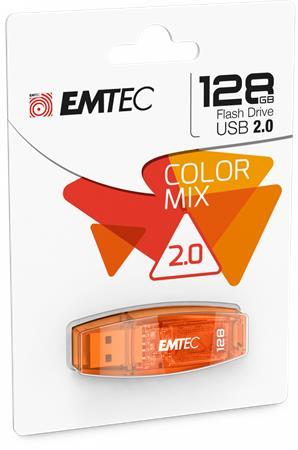 USB kľúč, 128GB, USB 2.0, EMTEC "C410 Color", oranžová 1