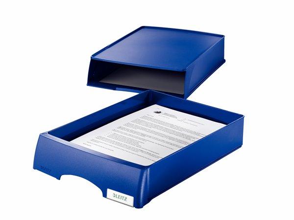 Box na dokumenty, plastový, 1 zásuvkový, LEITZ "Plus", modrý 3