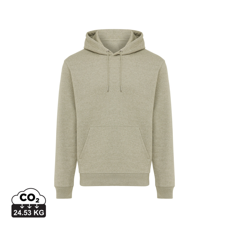 IQONIQ Joshua Unisex mikina s kapucňou z rec. bavlny light heather green S