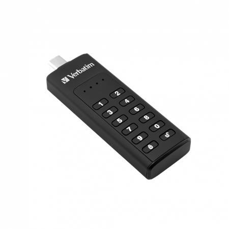 USB kľúč, 32GB, šifrovanie heslom, 160/130Mb/s, USB-C 3.1, VERBATIM "Keypad Secure" 3