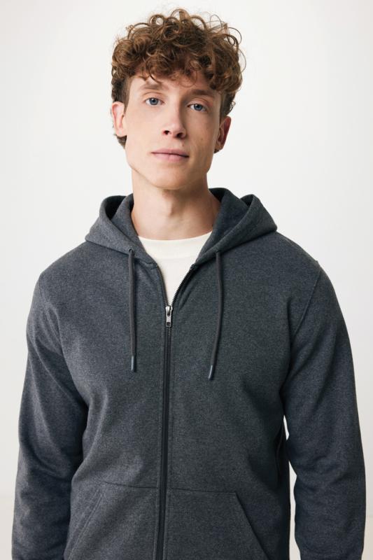 Mikina na zips s kapucňou IQONIQ Abisko z recykl. bavlny heather anthracite XL 17