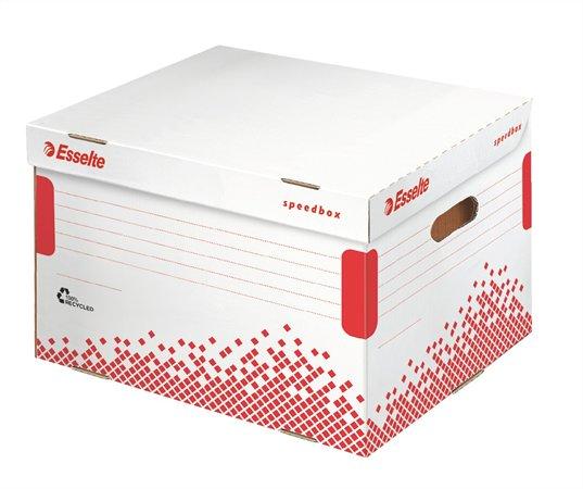 Archívny kontajner, recyklovaný kartón, otváranie smerom nahor,  ESSELTE "Speedbox", biely 1