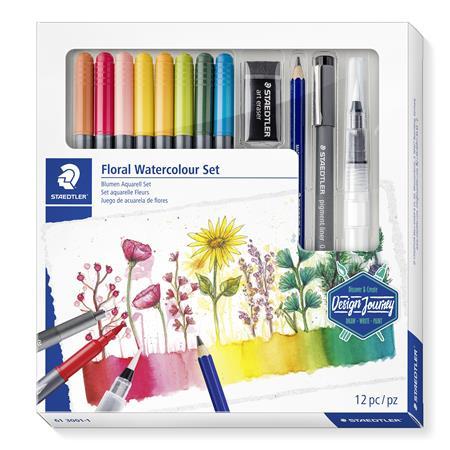 Sada štetcov, obojstranné, STAEDTLER "Design Journey Floral", 8 rôznych farieb 1