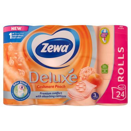 Toaletný papier, 3-vrstvový, 24 malých roliek, ZEWA "Deluxe", broskyňa 1