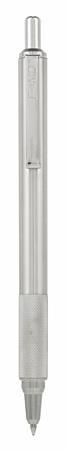 Guľôčkové pero, 0,24 mm, stláčací mechanizmus, telo: nehrdzavejúca oceľ, ZEBRA "F-xMD", mo