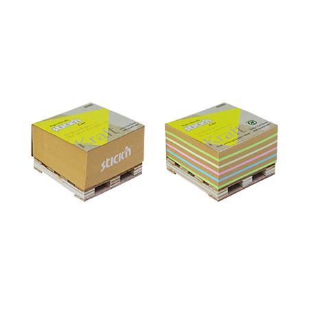 Samolepiaci poznámkový blok, 76x76 mm, 400 listov, mini paleta, STICK N "Kraft Cube", hned 4