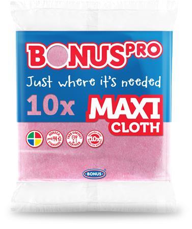 Čistiaca utierka, univerzálna, 10 ks, BONUS "Professional Maxi", pink 1