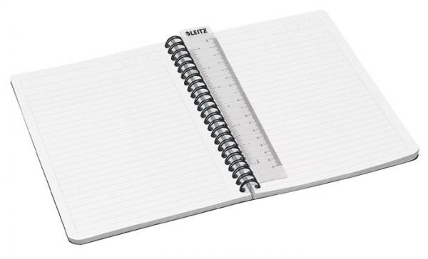Blok, A5, linajkový, 90 listov, laminovaná kartónová obálka, LEITZ "Office", sivá-modrá 2