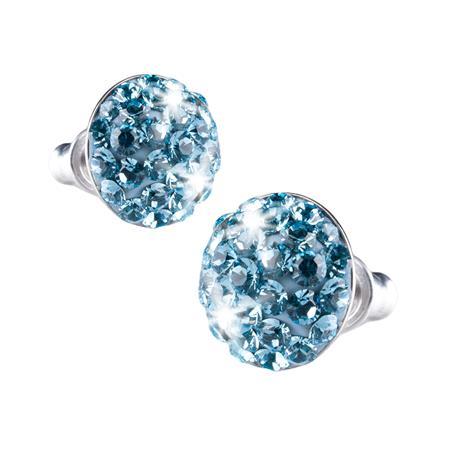 Náušnice, s aqua modrým SWAROVSKI® krištáľom, pologuľa, 10 mm, ART CRYSTELLA® 1