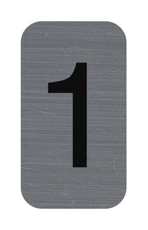 Informačná tabuľka, samolepiaca, 2,5x4,4 cm, hliníkový vzhľad, EXACOMPTA, č. 1