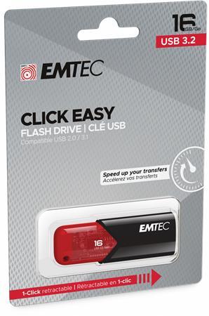 USB kľúč, 16GB, USB 3.2, EMTEC "B110 Click Easy", čierna-červená 3