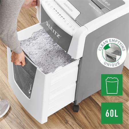 Skartovací stroj, mikrokonfetti, 300 listov, LEITZ "IQ AutoFeed Office 300 P5 Pro" 5