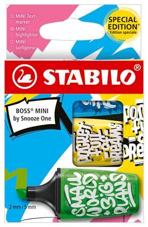 Zvýrazňovač, sada, 2-5 mm, STABILO, "Boss Mini Snooze One", 3 rôzne farby 1
