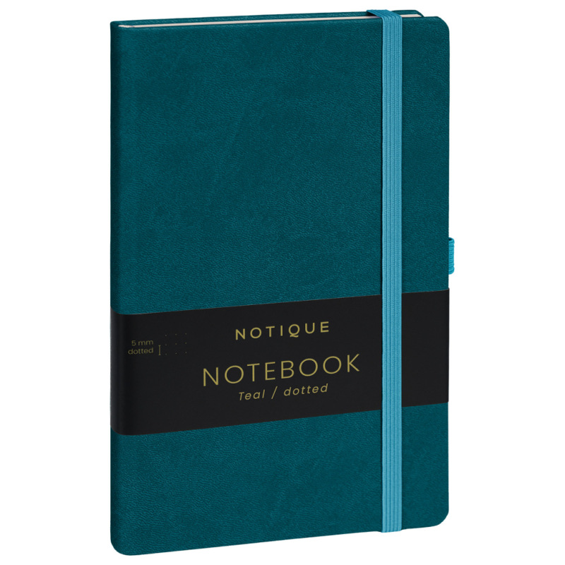 NOTIQUE Notes Tyrkysový, bodkovaný, 13 x 21 cm