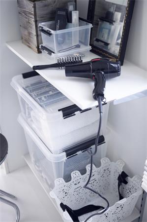 Úložný box, plastový, 1 l, čierne úchytky, SMARTSTORE "Classic 1", priehľadný 4