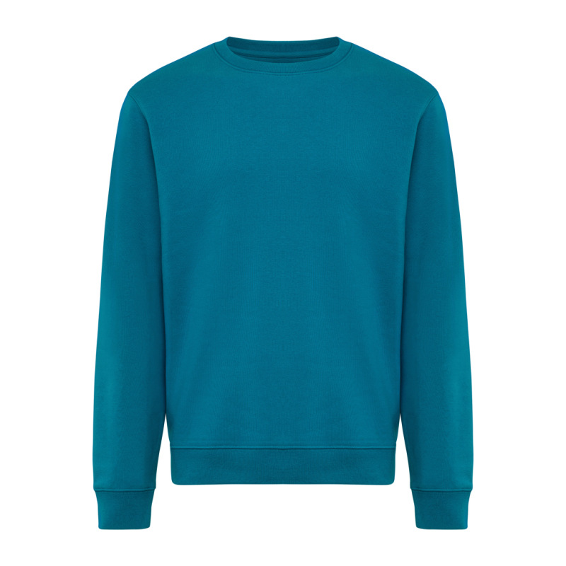 IQONIQ Toria Unisex mikina s okrúhl. výstrihom z rec. bavlny dark teal L 1