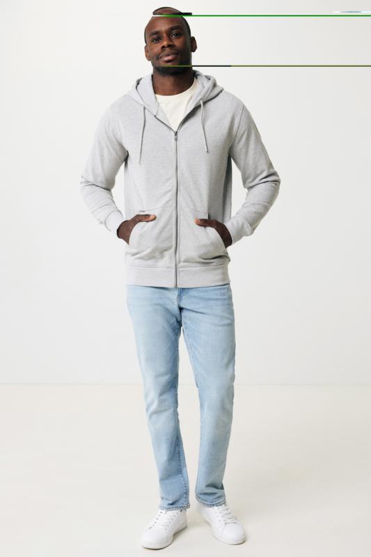 Mikina na zips s kapucňou IQONIQ Abisko z recykl. bavlny heather grey XXXL 10