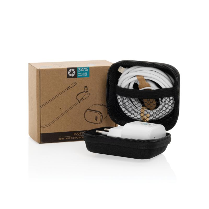 Nabíjacia sada 2ks Boost 20W USB C z RCS recykl. plastu čierna 15
