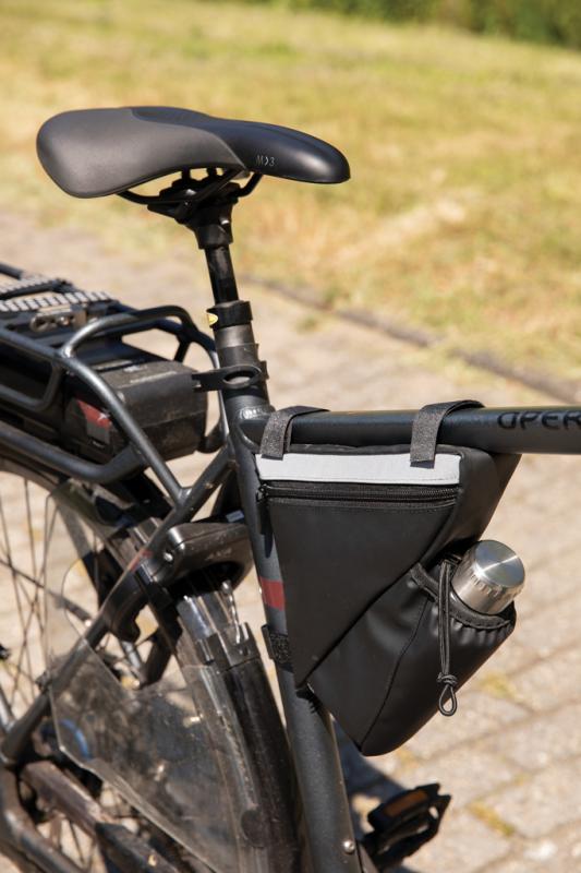 Reflexná taška na rám bicykla s držiakom na fľašu čierna 9
