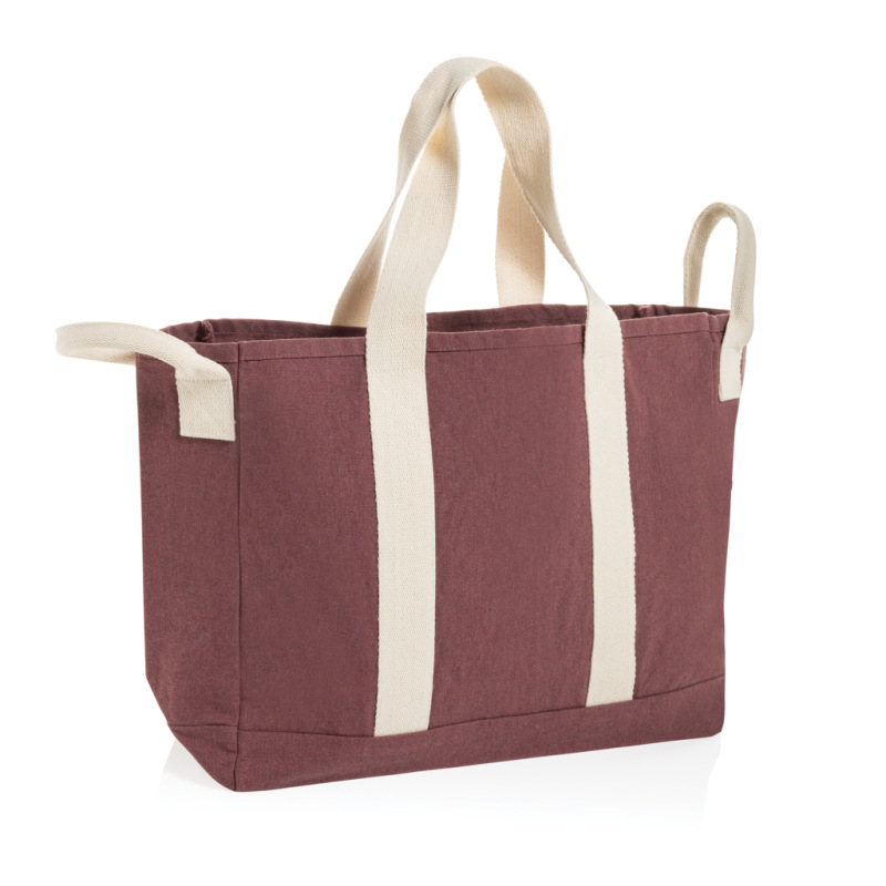 BEAU AWARE™ plážová taška recykl. plátno, bočné ucho maroon 1