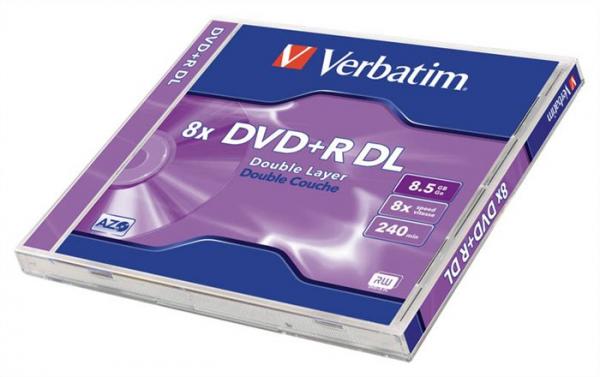 DVD+R disk, dvojvrstvový, 8,5GB, 8x, 1 ks, klasický obal, VERBATIM "Double Layer" 1