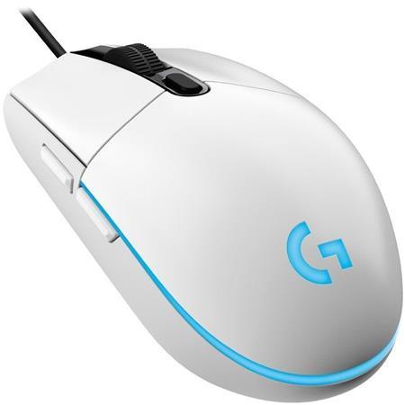 Myš, drôtová, optická, USB, herná, LOGITECH, "G102 Prodigy", biela 2