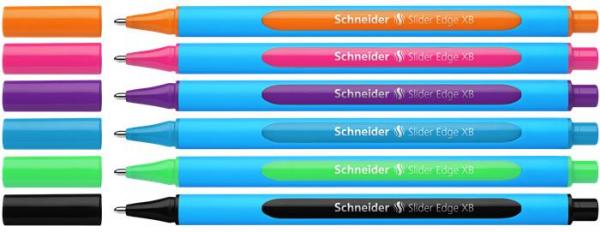 Guľôčkové pero, sada, 0,7 mm, s vrchnákom, SCHNEIDER "Slider Edge XB", mix farieb 2