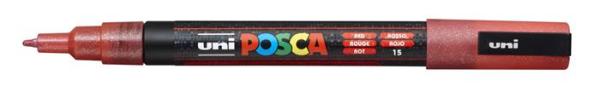 Dekoračný popisovač, 0,9-1,3 mm, UNI"Posca PC-3ML", lesklá červená 2