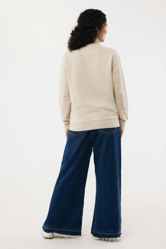 IQONIQ Elgon sveter s krátkym zipsom z recyklovanej bavlny desert XXL 7