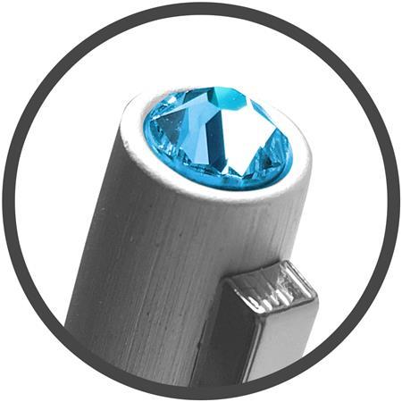 ART CRYSTELLA Guľôčkové pero, strieborná, "Oslo", s aqua modrým krištáľom SWAROVSKI®, 13 cm, ART CRYSTEL 2