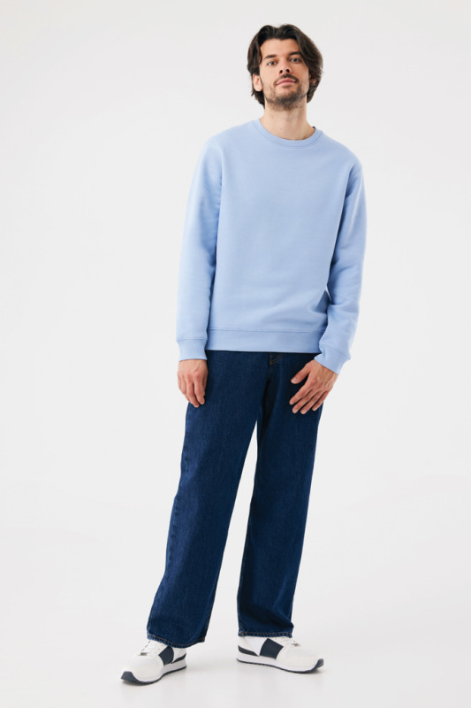 IQONIQ Toria Unisex mikina s okrúhl. výstrihom z rec. bavlny sky blue S 11