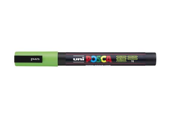 Dekoračný popisovač, 0,9-1,3 mm, UNI "Posca PC-3M", jablková zelená 1