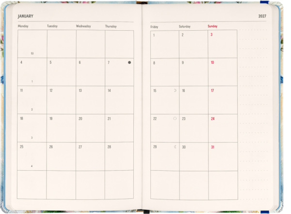 NOTIQUE Weekly Purse size planner Birds 2027, 9,8 x 14,5 cm 5