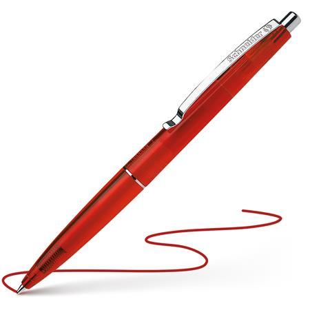 Guľôčkové pero, 0,5 mm, stláčací mechanizmus, SCHNEIDER "K20 Icy", červená 2