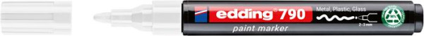 Lakový popisovač, 2–3 mm, PCR, EDDING "790", biely 2