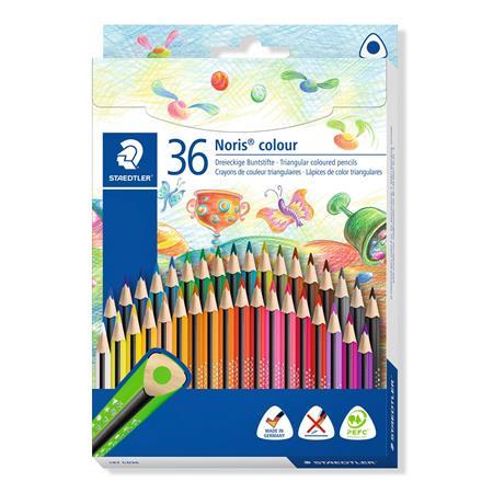 Farebné ceruzky, trojhranné, STAEDTLER "Noris Colour", 36 farieb 1