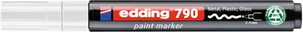 Lakový popisovač, 2–3 mm, PCR, EDDING "790", biely 1