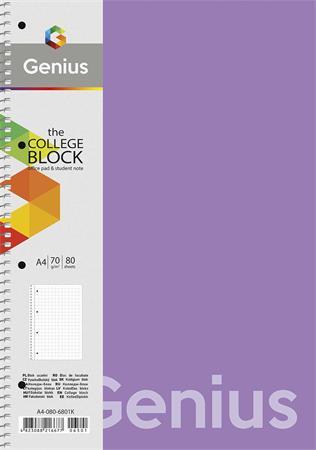 Špirálový zošit, štvorčekový, A4, 80 listov, PP obal, SHKOLYARYK "Genius", mix 4